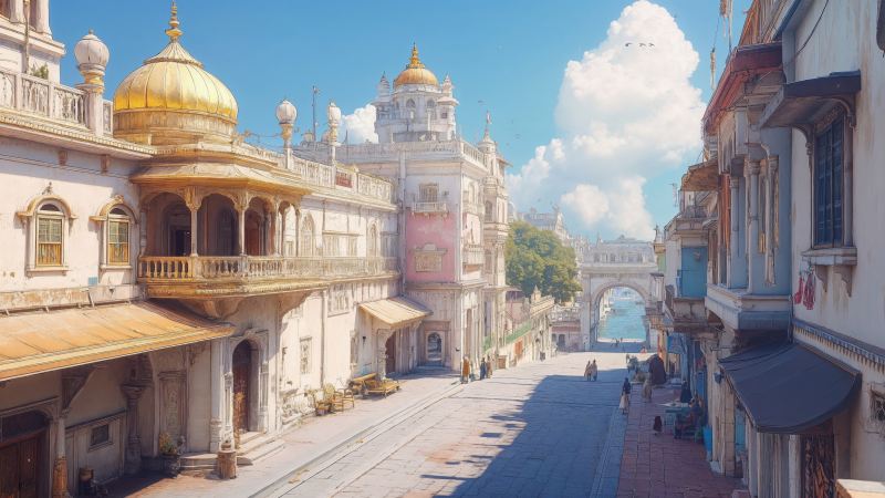 temple architecture wallpaper, sacred sites, cultural heritage, background for desktop wallpaper (horizontal)