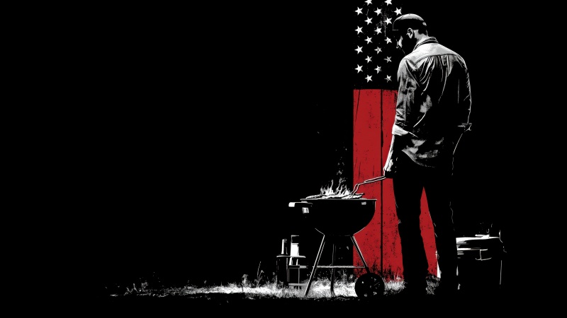 american flag wallpaper, dark wallpaper, grilling accessories, background for desktop wallpaper (horizontal)