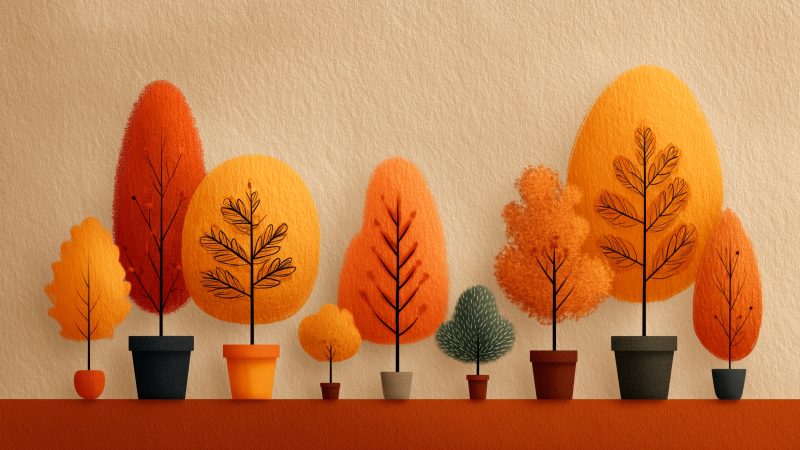 orange leaves wallpaper, autumn plants, botanical beauty, background for desktop wallpaper (horizontal)