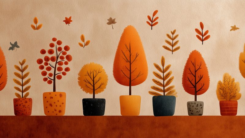 autumn plants wallpaper, seasonal colors, colorful landscapes, background for desktop wallpaper (horizontal)