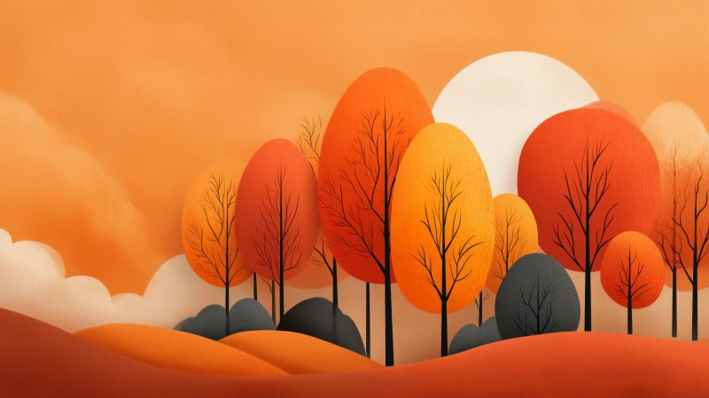 autumn plants wallpaper, seasonal colors, seasonal changes, background for desktop wallpaper (horizontal)