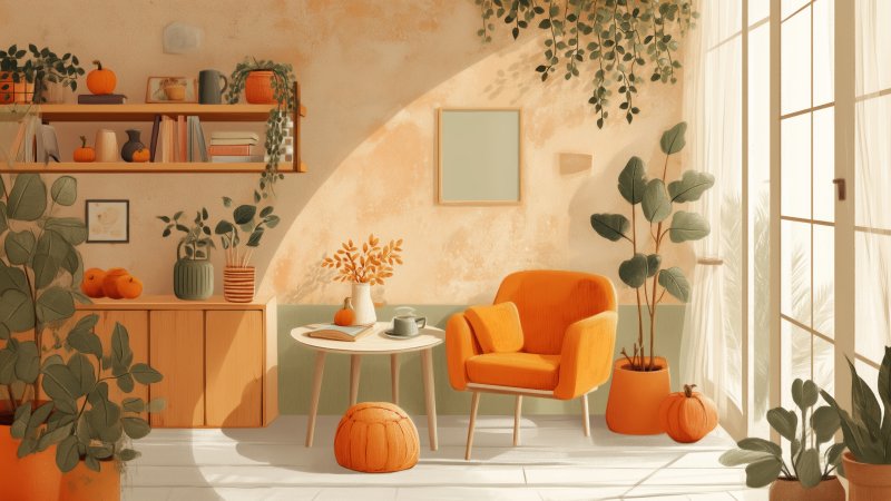 fall style wallpaper, seasonal home, home comfort, background for desktop wallpaper (horizontal)