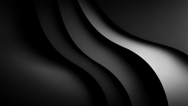 black waves wallpaper, hard surface, dynamic motion, background for desktop wallpaper (horizontal)