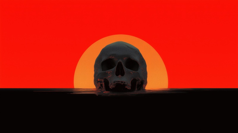 skulls wallpaper, gothic decor, spooky art, background for desktop wallpaper (horizontal)