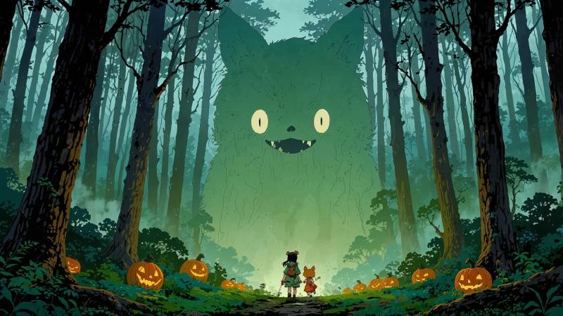 forest spirit wallpaper, enchanted woods, nature spirits, background for desktop wallpaper (horizontal)