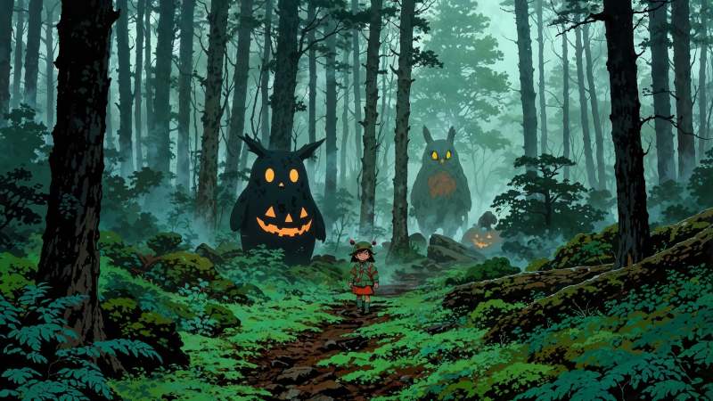 enchanted forest wallpaper, ethereal beings, nature spirits, background for desktop wallpaper (horizontal)