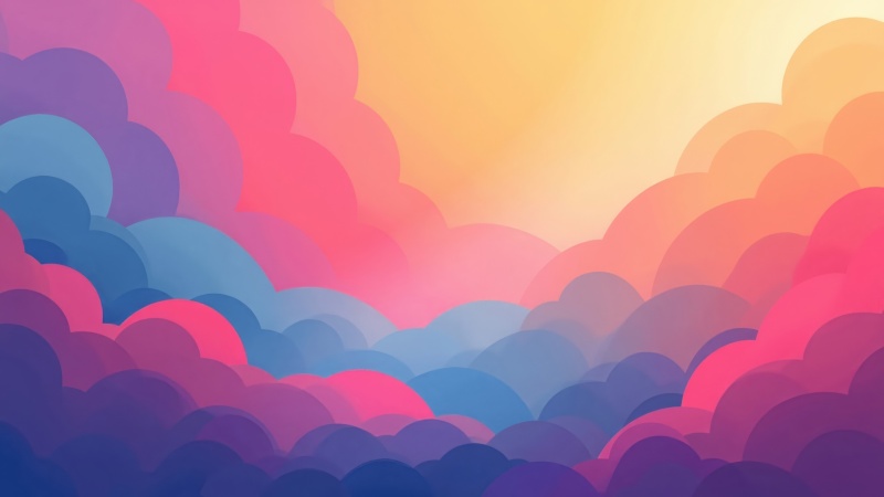 colorful shapes wallpaper, bright background, artistic composition, background for desktop wallpaper (horizontal)