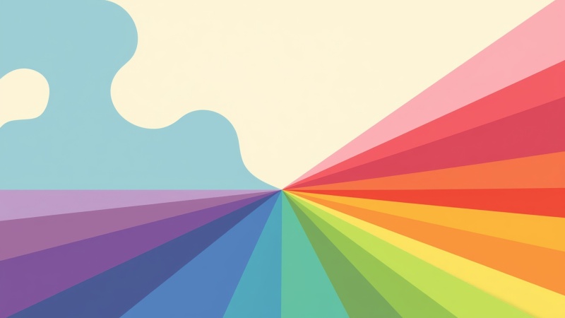 colorful shapes wallpaper, fun design, rainbow hues, background for desktop wallpaper (horizontal)
