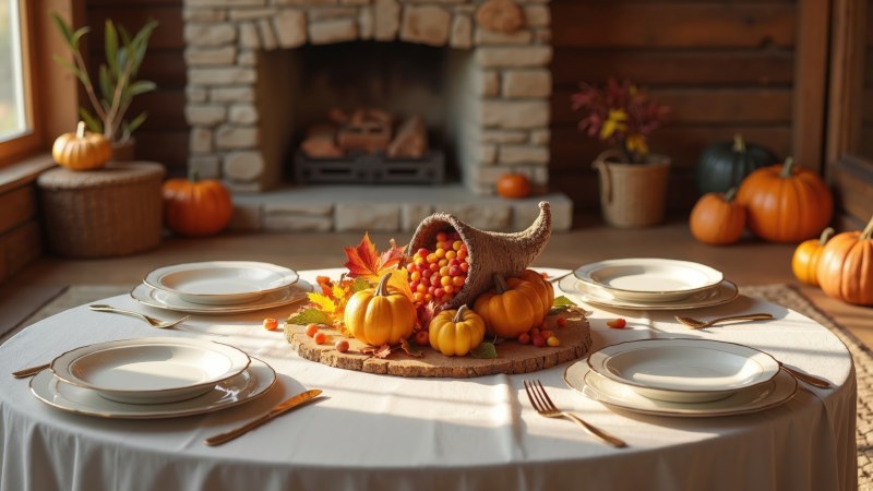 happy thanksgiving wallpaper, thanksgiving decor, fall harvest decorations, background for desktop wallpaper (horizontal)