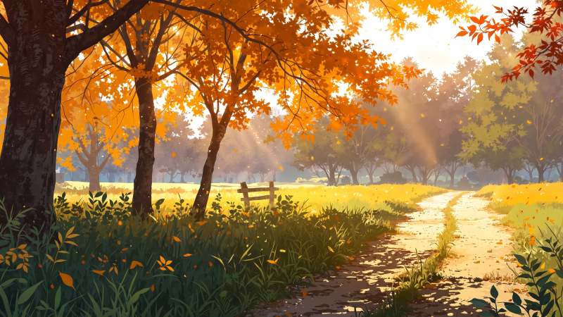 cozy fall wallpaper wallpaper, autumn foliage, autumn landscape, background for desktop wallpaper (horizontal)