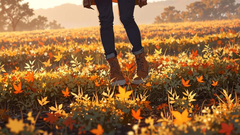 fall outfits wallpaper, autumn fashion, nature walks, background for desktop wallpaper (horizontal)