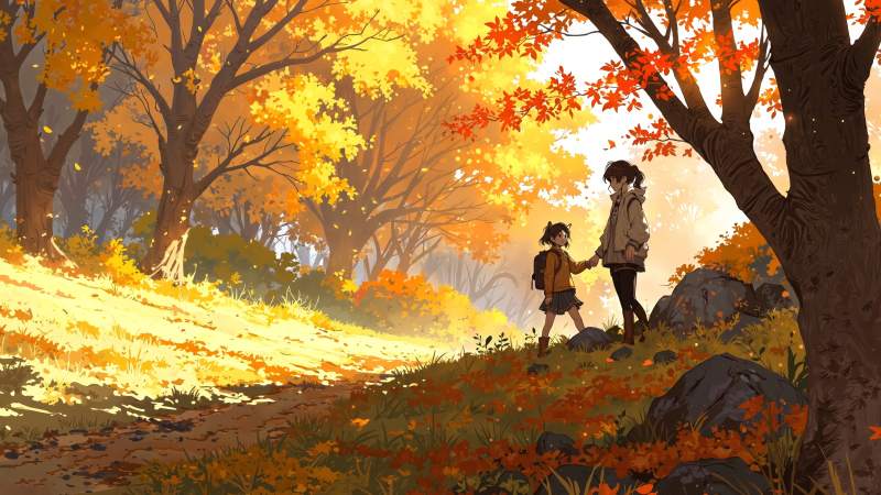 fall outfits wallpaper, autumn fashion, nature walks, background for desktop wallpaper (horizontal)