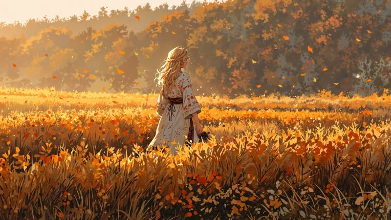 fall outfits wallpaper, autumn fashion, outdoor photography, background for desktop wallpaper (horizontal)