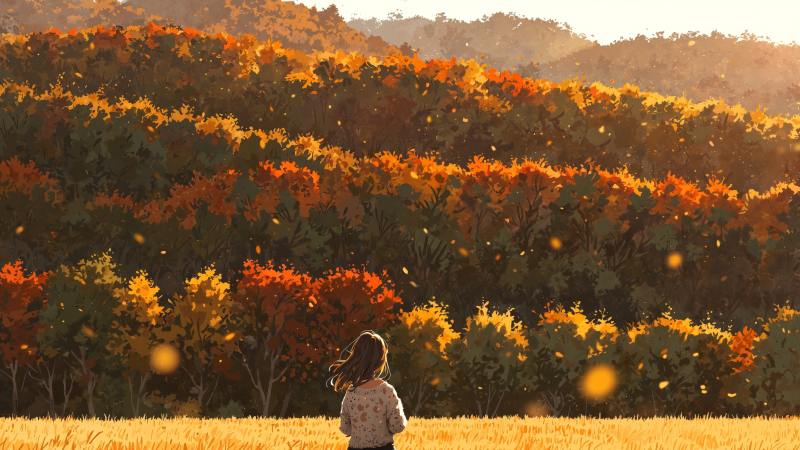 golden meadow wallpaper, peaceful landscape, picturesque landscape, background for desktop wallpaper (horizontal)