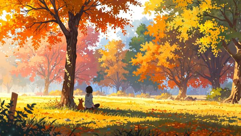 golden field wallpaper, rural landscape, seasonal landscape, background for desktop wallpaper (horizontal)