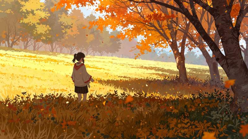 golden field wallpaper, seasonal colors, picturesque views, background for desktop wallpaper (horizontal)