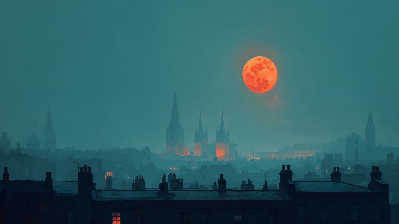 halloween night wallpaper, night colors, autumn nights, background for desktop wallpaper (horizontal)