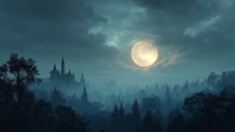 gothic wallpaper, dark clouds, gothic horror, background for desktop wallpaper (horizontal)