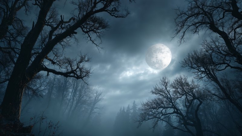 gothic wallpaper, mystical night, supernatural, background for desktop wallpaper (horizontal)