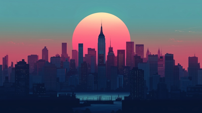 skyscraper wallpaper, nyc, modern buildings, background for desktop wallpaper (horizontal)