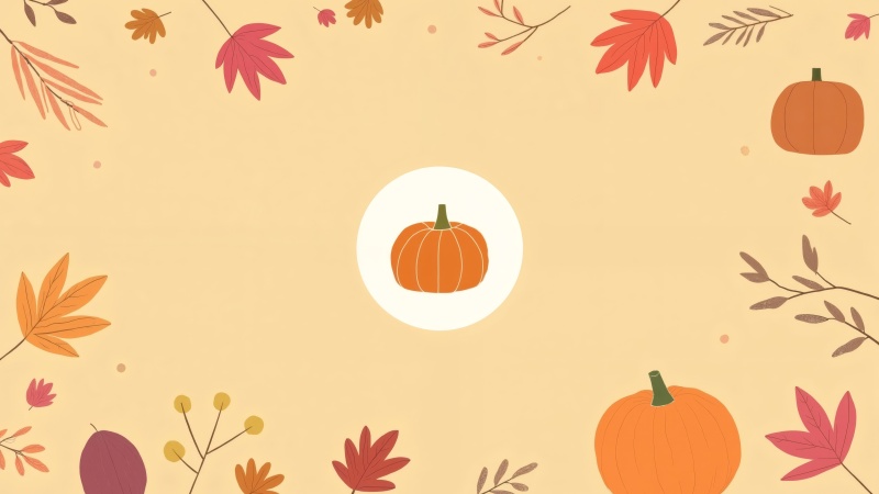 autumn clip art wallpaper, holiday decorations, autumn graphics, background for desktop wallpaper (horizontal)