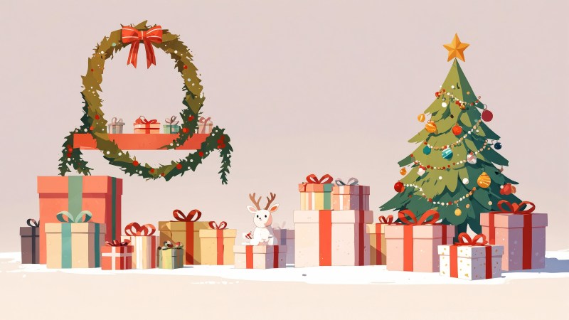 winter holidays wallpaper, holiday season, present ideas, background for desktop wallpaper (horizontal)