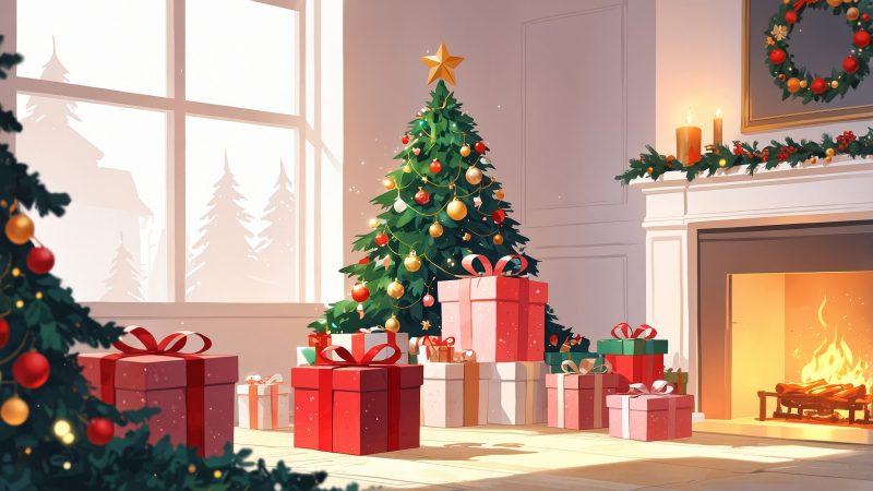 christmas gift wallpaper, last-minute christmas gifts, unique holiday gifts, background for desktop wallpaper (horizontal)