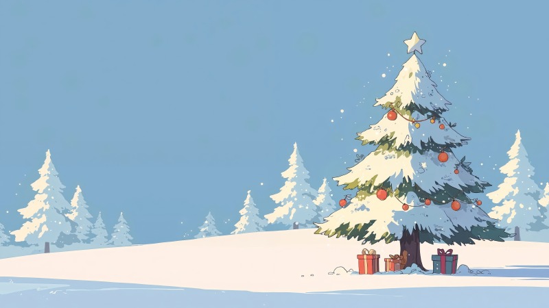 festive lights wallpaper, white christmas, twinkling lights, background for desktop wallpaper (horizontal)