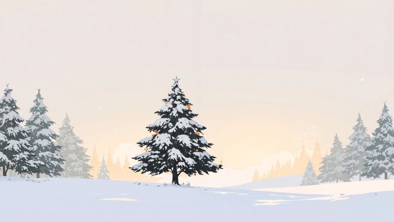 pine forest wallpaper, snow-covered forest, snowy trees, background for desktop wallpaper (horizontal)