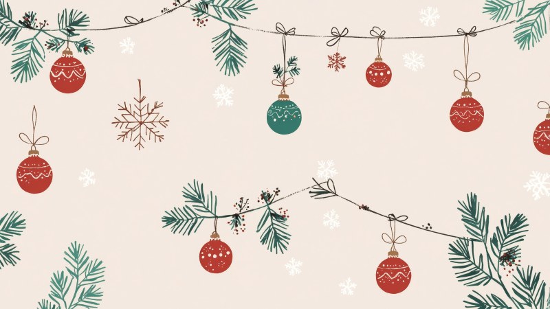 merry and bright wallpaper, festive wallpaper, seasonal wallpaper, background for desktop wallpaper (horizontal)