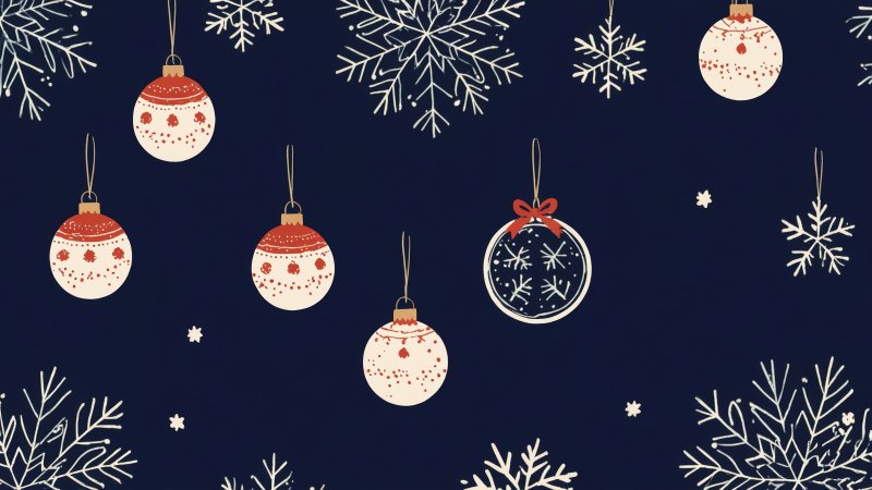 merry and bright wallpaper, festive wallpaper, christmas patterns, background for desktop wallpaper (horizontal)