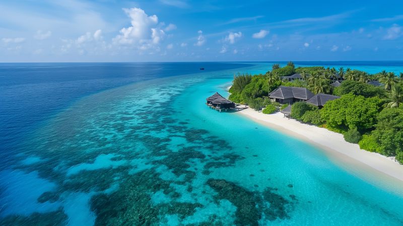 Maldives wallpaper, tourism, luxury, background for desktop wallpaper (horizontal)