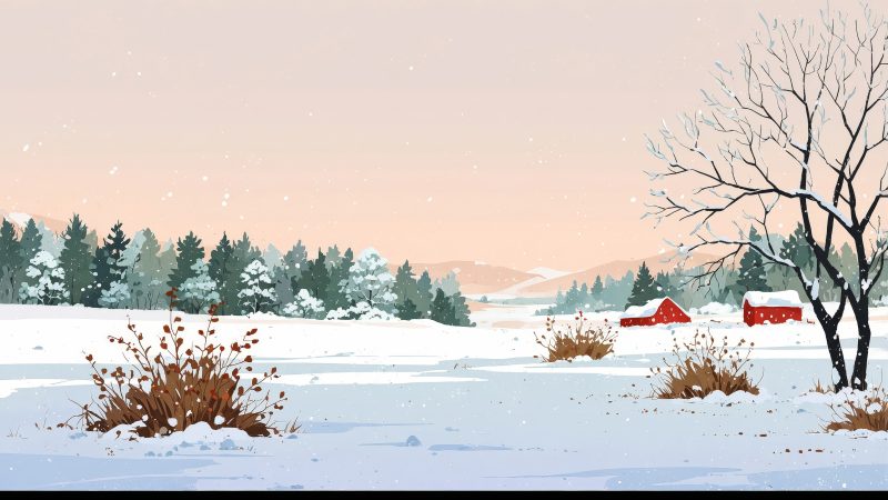 snowy scenes wallpaper, cozy blankets, winter magic, background for desktop wallpaper (horizontal)