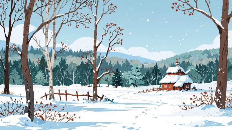 hot cocoa wallpaper, warm beverages, winter landscape photography, background for desktop wallpaper (horizontal)