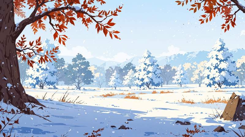 winter escape wallpaper, warm blankets, winter magic, background for desktop wallpaper (horizontal)