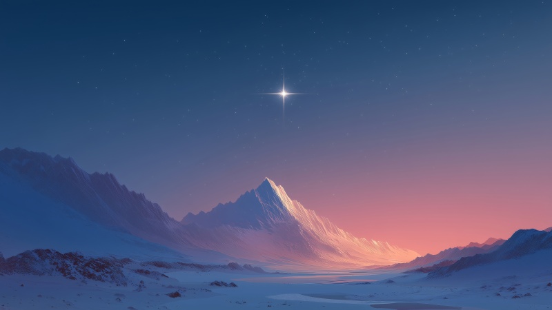 star wallpaper, snowy sky, winter sky, background for desktop wallpaper (horizontal)