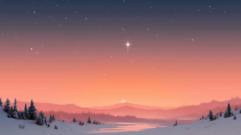 bethlehem star wallpaper, nativity scene, christmas, background for desktop wallpaper (horizontal)