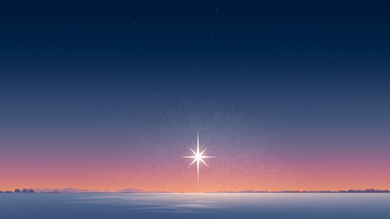 winter night wallpaper, snowy night, celestial beauty, background for desktop wallpaper (horizontal)