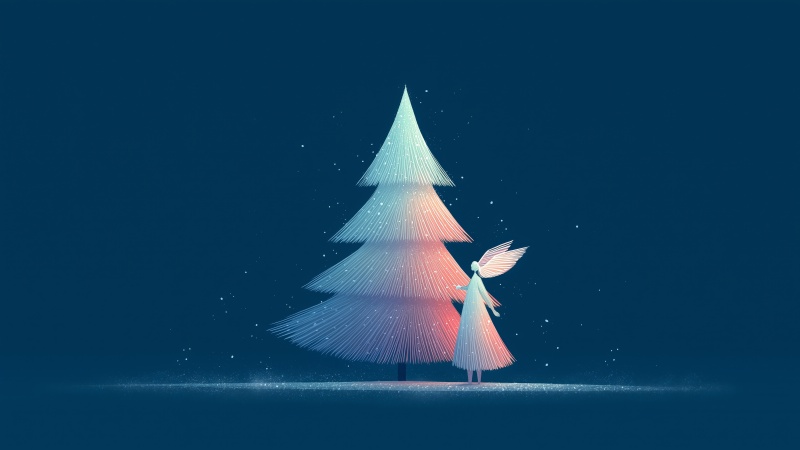 snow angel wallpaper, frosty background, serene background, background for desktop wallpaper (horizontal)