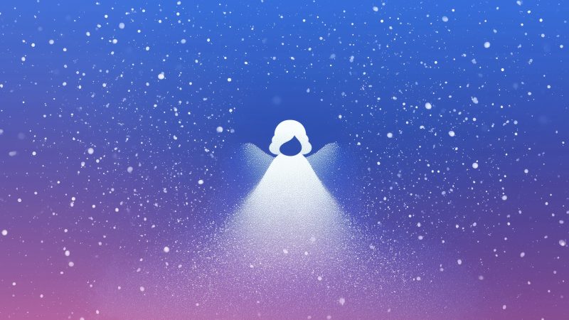 angel snow wallpaper, christmas angel, winter decorations, background for desktop wallpaper (horizontal)