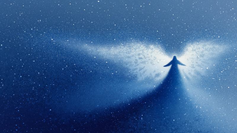 angel snow wallpaper, snowy angel, snow angel, background for desktop wallpaper (horizontal)
