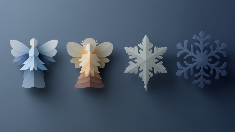 snowflake images wallpaper, decorative snowflakes, winter decorations, background for desktop wallpaper (horizontal)