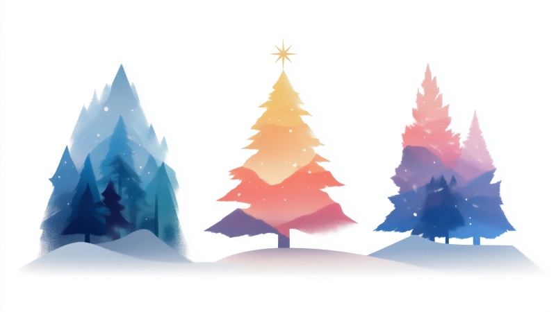 holiday tree wallpaper, simple christmas decorations, elegant christmas tree, background for desktop wallpaper (horizontal)