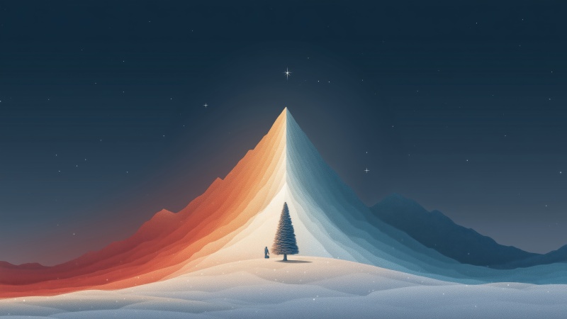 winter tree wallpaper, nature wallpaper, tranquil landscape, background for desktop wallpaper (horizontal)