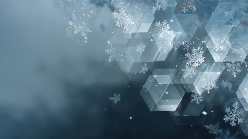 snow patterns wallpaper, nature-inspired art, cool tones, background for desktop wallpaper (horizontal)