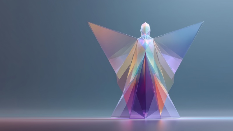 ice angel wallpaper, ice art, ice sculpture, background for desktop wallpaper (horizontal)