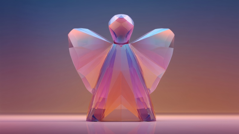 crystal sculpture wallpaper, winter fantasy, artistic glass, background for desktop wallpaper (horizontal)