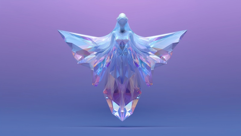 crystalline design wallpaper, artistic ice, winter art, background for desktop wallpaper (horizontal)