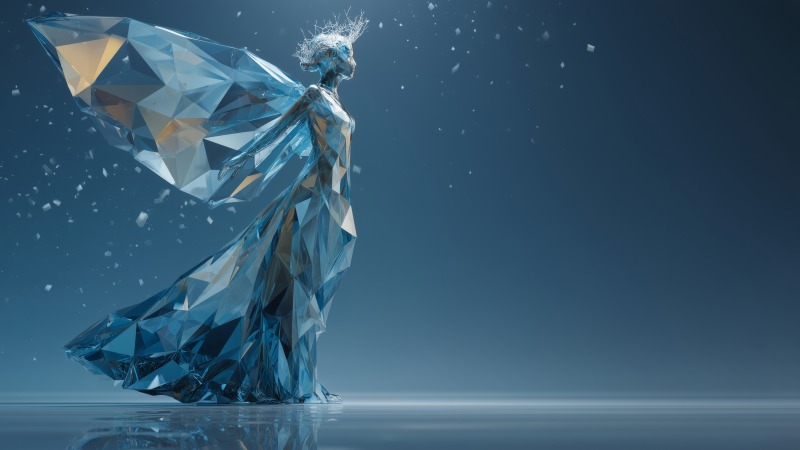 crystalline design wallpaper, icicle decor, snow crystal, background for desktop wallpaper (horizontal)