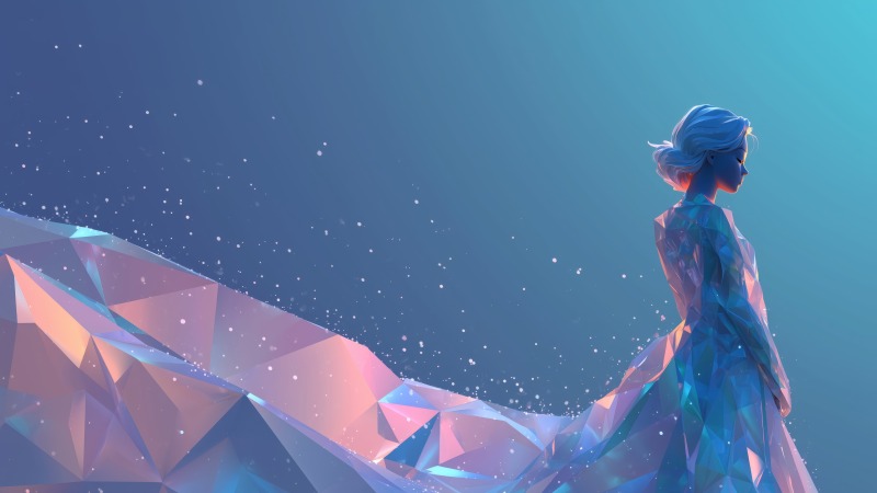 snow princess wallpaper, crystalline beauty, ice princess, background for desktop wallpaper (horizontal)